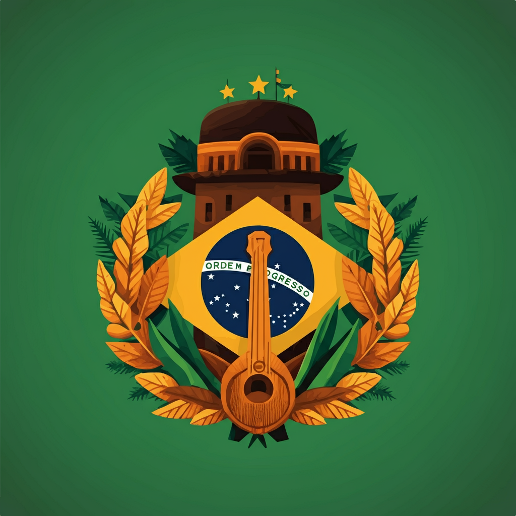 Bandeira do Brasil com elementos decorativos