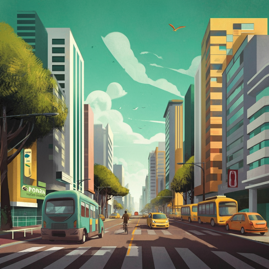 illustration that represents: Como melhorar a mobilidade urbana no Brasil: Guia prático para cidades